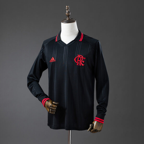 Camiseta Flamengo 1990 Retro Visita Manga Larga — vista frontal