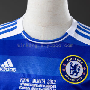 Camiseta Chelsea 2011/12 Local Manga Larga - detalle cuello y tejido