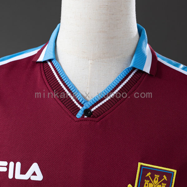 Camiseta West Ham 1999/00 Retro Local - vista frontal angular