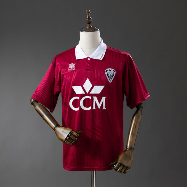Camiseta Albacete Balompié 1992/93 Retro Local — detalle cuello polo