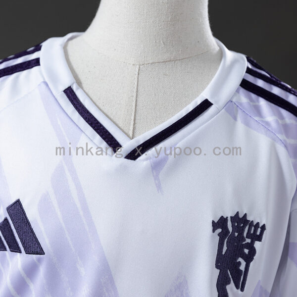 Camiseta Manchester United 2023/24 Visita Nino - detalle textura de tela