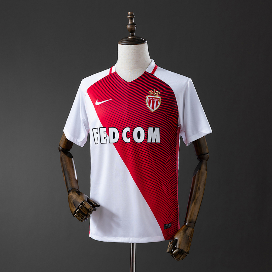 Camiseta AS Monaco 1990 Retro Local - detalle escudo