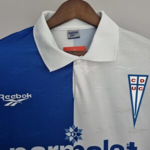 Camiseta Universidad Catolica 1998 Retro Tercera - detalle logo Reebok y mitad azul