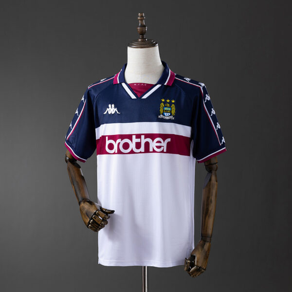 Camiseta Manchester City 1997/98 Retro Visita - vista frontal