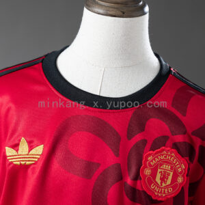 Camiseta Manchester United 1990/91 Retro Local Niño - detalle cuello y mangas