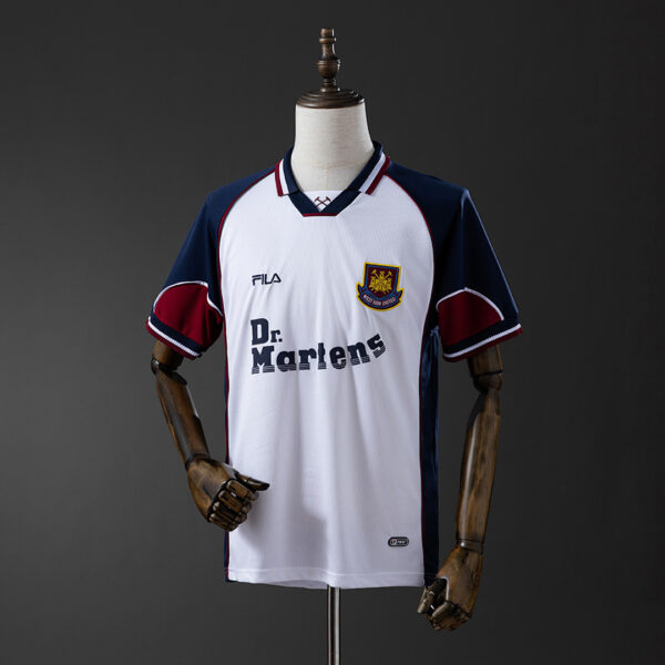 Camiseta West Ham United 1999/2000 Visita Retro - vista frontal