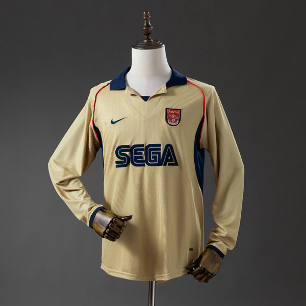 Camiseta Arsenal 2001/02 Retro Visita Manga Larga - vista frontal