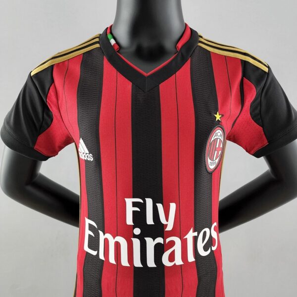 Camiseta AC Milan 2014/15 Retro Local Niño - detalle