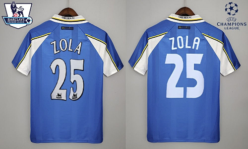 Camiseta Chelsea FC 2001/02 Local Retro - vista diagonal posterior