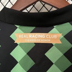 Camiseta Racing de Santander 2013 Aniversario Retro Local — patrón de diseño de cerca