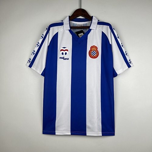 Camiseta RCD Espanyol 2000/01 Retro Local — detalle escudo