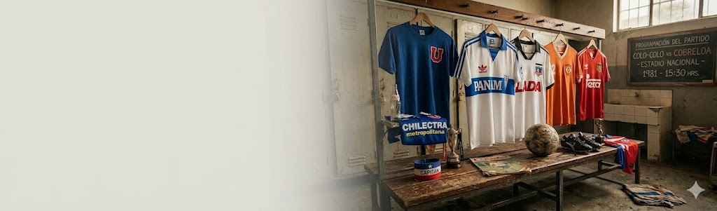 Venta de camisetas retro de fútbol de clubes chilenos y de los más famosos futbolistas.