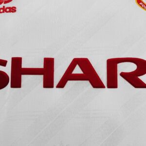 Camiseta Manchester United 1986 Retro Visita Manga Larga - detalle escudo
