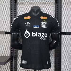 Camiseta Santos FC 2012/2013 Retro Negra Manga Larga - detalle escudo