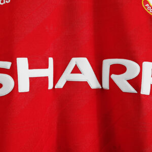 Camiseta Manchester United 1998 Local Retro Manga Larga - vista trasera