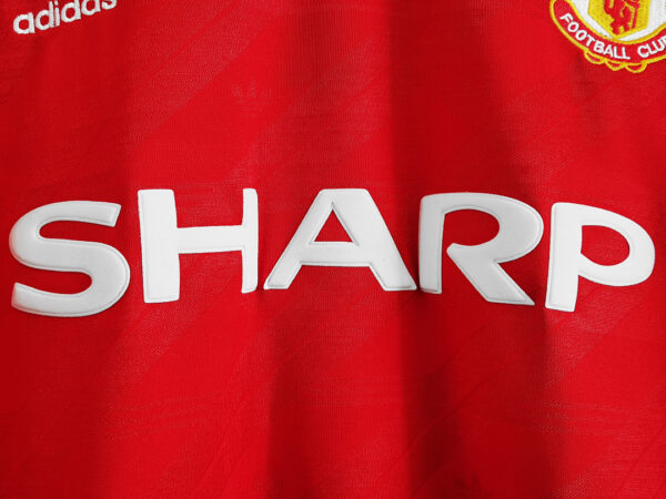 Camiseta Manchester United 1998 Local Retro Manga Larga - vista trasera