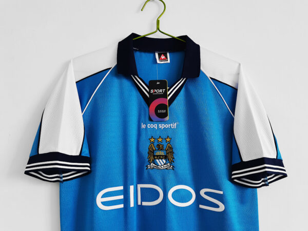 Camiseta Manchester City 2000 Retro Local - vista trasera