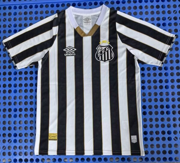 Camiseta Santos 2024/2025 Alternativa Negra Para Mujer - detalle escudo