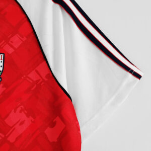 Camiseta Arsenal 1986 Local - detalle sponsor JVC