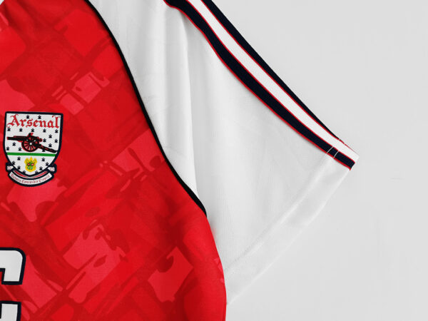 Camiseta Arsenal 1986 Local - detalle sponsor JVC