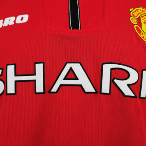 Camiseta Manchester United 1996/1998 Retro Local - detalle patrocinador Sharp