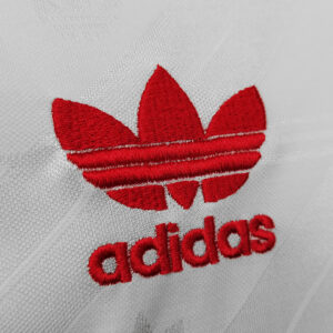 Camiseta Manchester United 1986 Retro Visita Manga Larga - detalle cuello