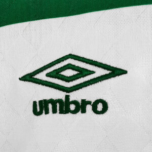 Camiseta Celtic FC 1995 Retro Visita Manga Larga - detalle cuello y botón
