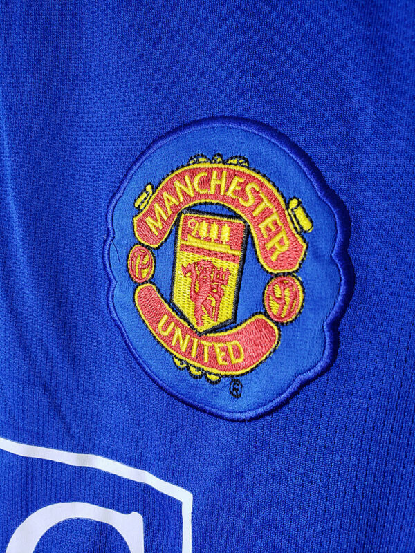 Camiseta Manchester United 2008/09 Retro Visita Manga Larga - detalle