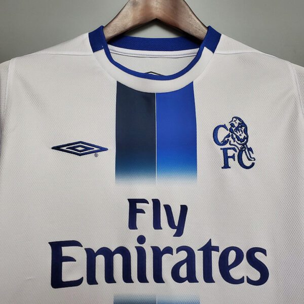 Camiseta Chelsea 2003-2005 Retro Visita - detalle patrocinador Fly Emirates