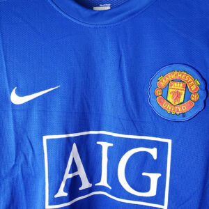Camiseta Manchester United 2008/09 Retro Visita Manga Larga - detalle