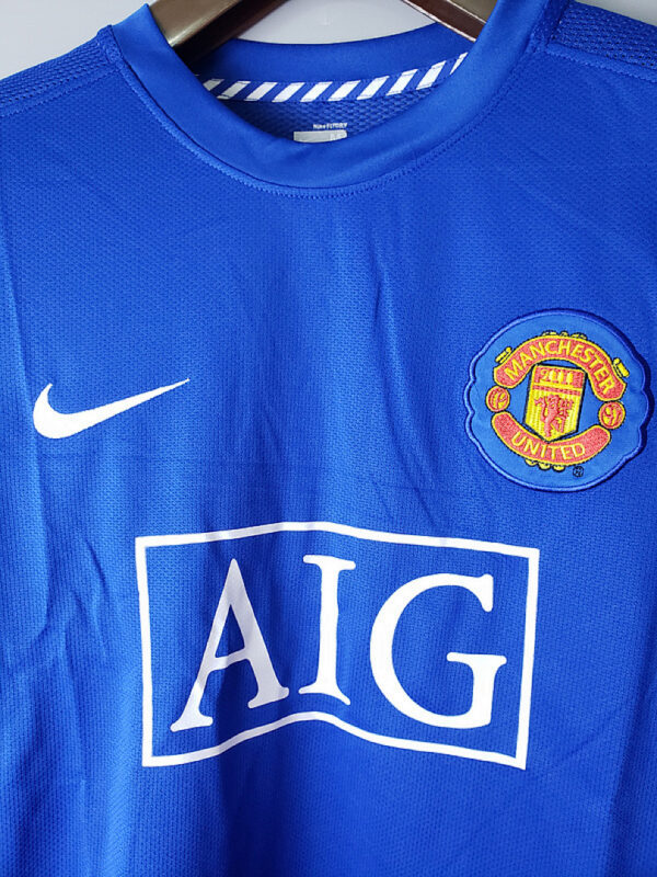 Camiseta Manchester United 2008/09 Retro Visita Manga Larga - detalle