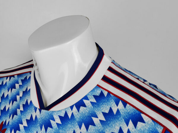 Camiseta Manchester United 1992 Retro Visita Manga Larga - detalle cuello