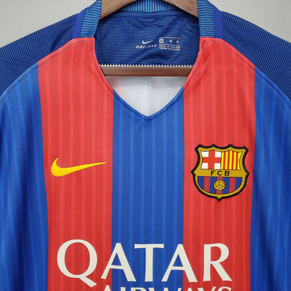 Camiseta FC Barcelona 2015/16 Retro Local - detalle bajo de la camiseta