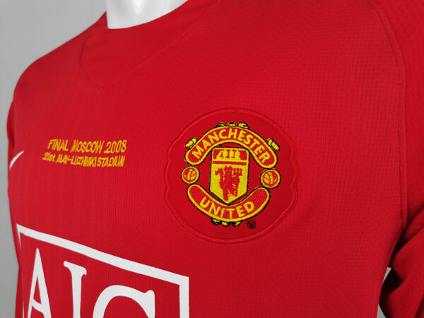 Camiseta Manchester United 2008 Retro Local Manga Larga - detalle