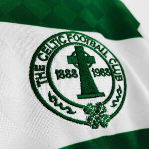 Camiseta Celtic FC 1995 Retro Visita Manga Larga - detalle tejido y costuras
