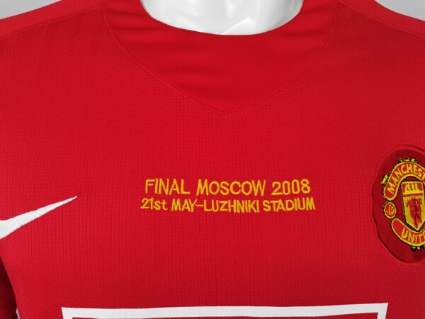 Camiseta Manchester United 2008 Retro Local Manga Larga - detalle
