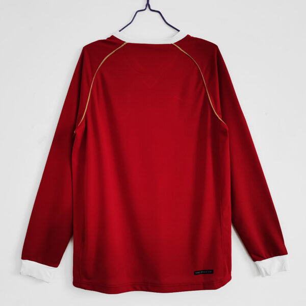 Camiseta Manchester United 1996-1997 Retro Local Manga Larga - vista trasera completa