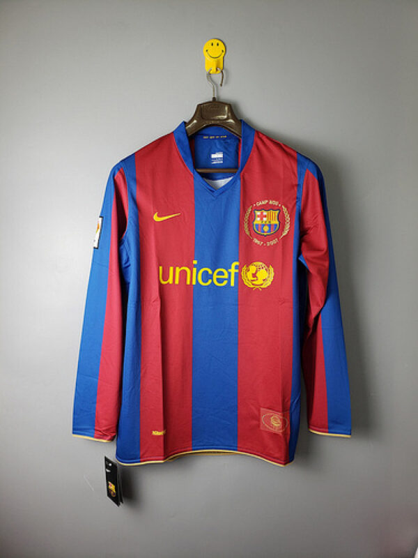 Camiseta FC Barcelona 2007/2008 Retro Local - vista de la parte inferior con etiquetas