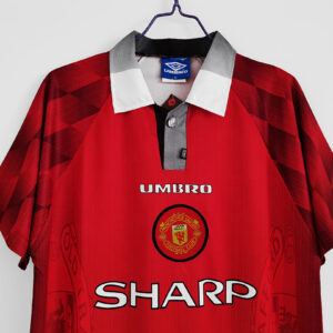Camiseta Manchester United 2006/07 Retro Local - detalle placket