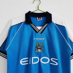 Camiseta Manchester City 2000 Retro Local - detalle tejido