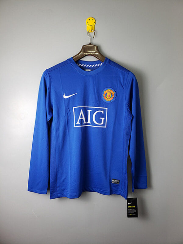Camiseta Manchester United 2008/09 Retro Visita Manga Larga - vista frontal