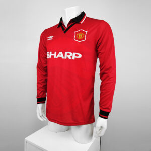 Camiseta Manchester United 1999 Retro Local Manga Larga - textura tela