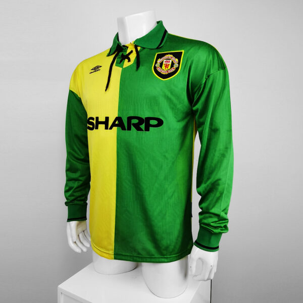 Camiseta Manchester United 1993 Retro Visita Manga Larga - detalle