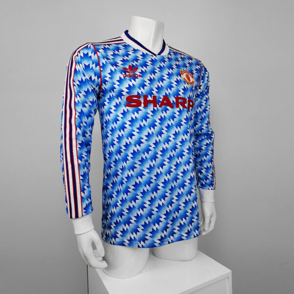 Camiseta Manchester United 1992 Retro Visita Manga Larga - detalle puño
