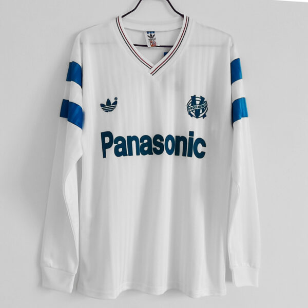 Camiseta Olympique de Marsella 1990/91 Retro Local Manga Larga - vista frontal