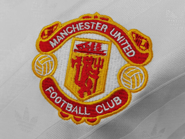 Camiseta Manchester United 1986 Retro Visita Manga Larga - detalle general
