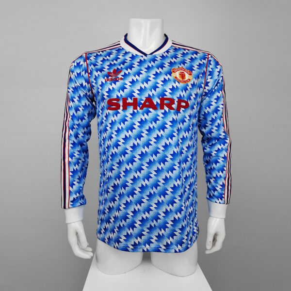 Camiseta Manchester United 1992 Retro Visita Manga Larga - vista frontal