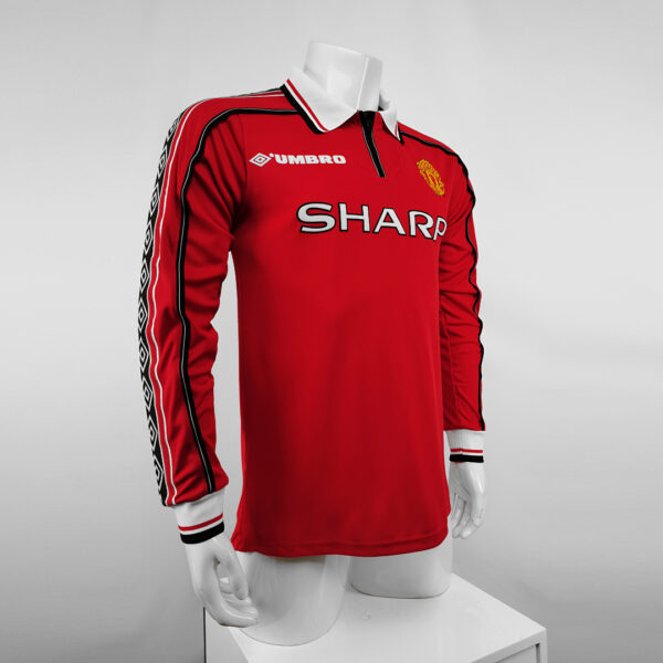 Camiseta Manchester United 2000/02 Retro Local Manga Larga - detalle