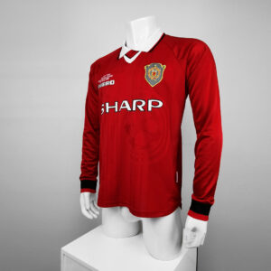 Camiseta Manchester United 1999 Retro Local Manga Larga - detalle