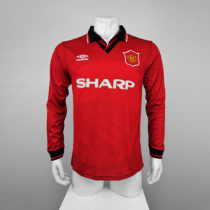 Camiseta Manchester United 1999 Retro Local Manga Larga - vista frontal